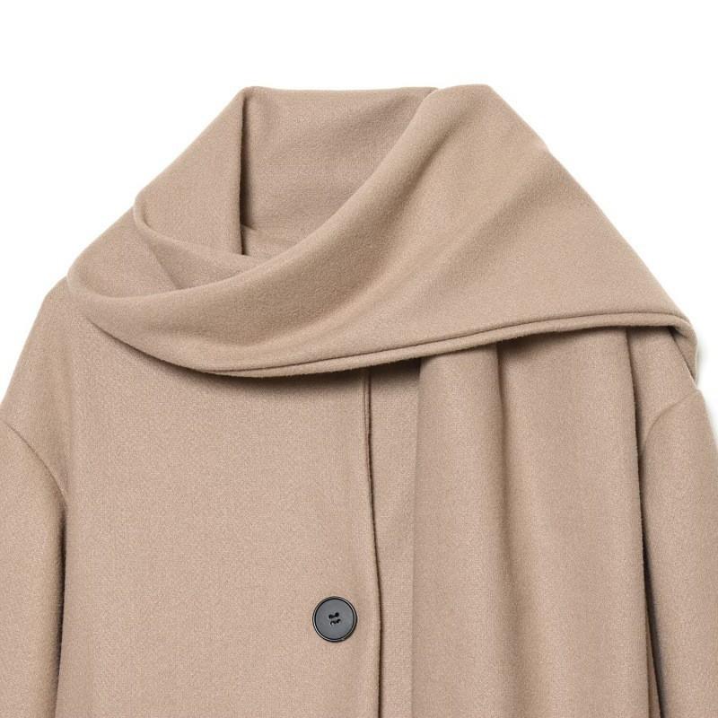 Cappotto Lungo da Donna in Misto Lana con Collo a Sciarpa Vestibilità Regolare Inverno 2026 Capospalla Oversize
