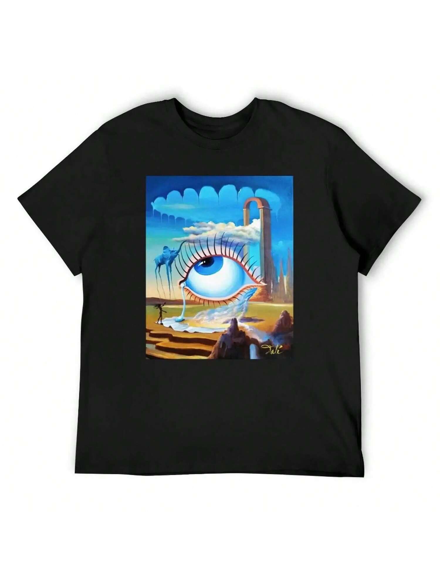 Salvador Dali Digital Painting Salvador Dali Artwork T-Shirt T-Shirts Man Funny Gifts Vintage Graphic Tee T Shirts Men S разноцветный