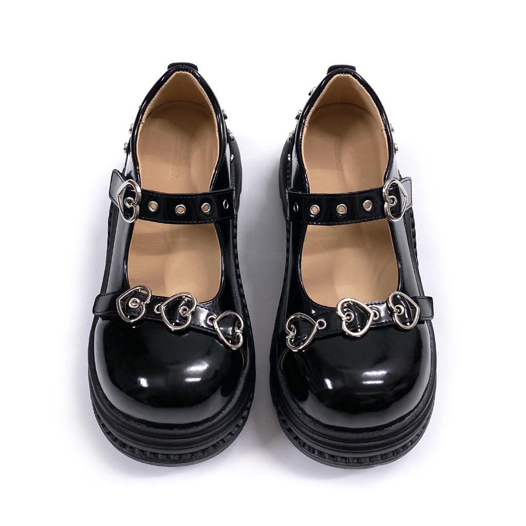 Niche Cute Sweet Cool Mary Jane Heightening Small Leather Shoes Subculture Y2K College Style Platform Single Shoes