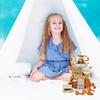 Owis Fall Tiered Tray Decorations Set For Thanksgiving, Pumpkin Truck Wooden Tabletop Decor