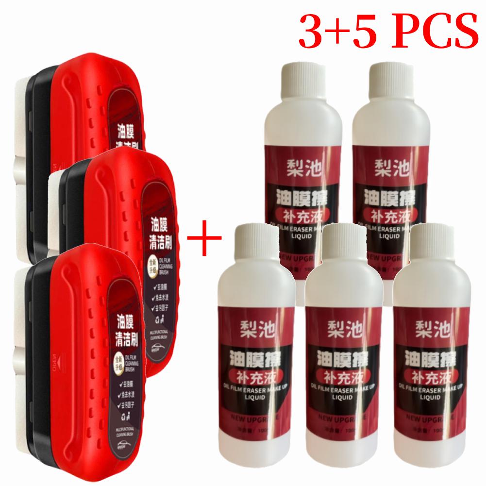 Car Glass Oil Film Remover Automotive Glass Sponge Cleaning Brush Front Inner Windshield Glass Oil Film Cleaner For Car Cleaning