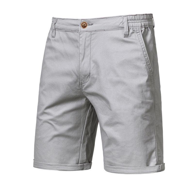 European and American Men's Cotton Slim Fit Shorts in Solid Colors for Summer Casual Wear