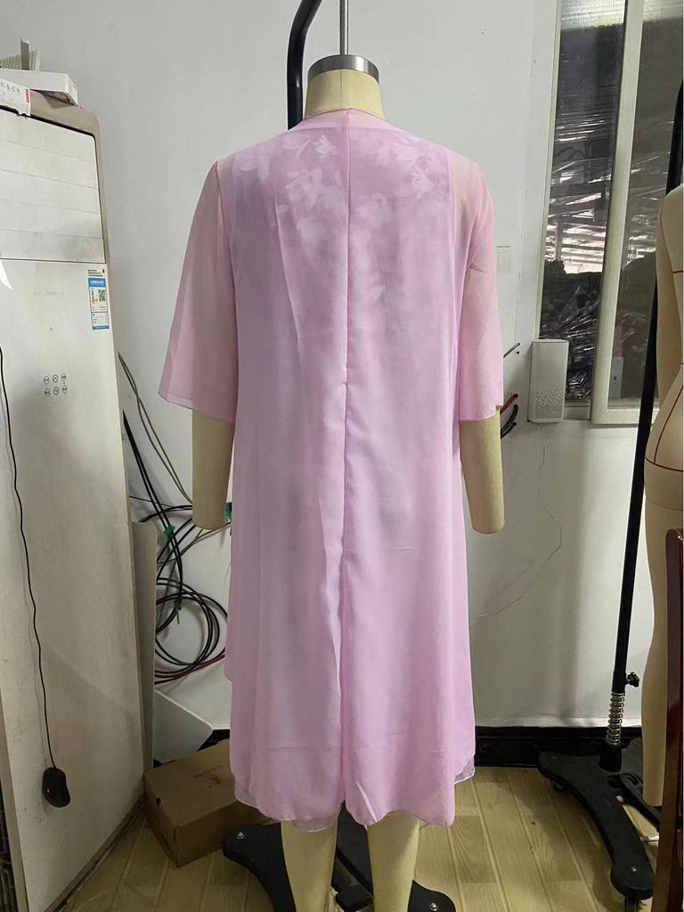 2024 Summer Women's Floral Print Slim Fit Two-Piece Dress