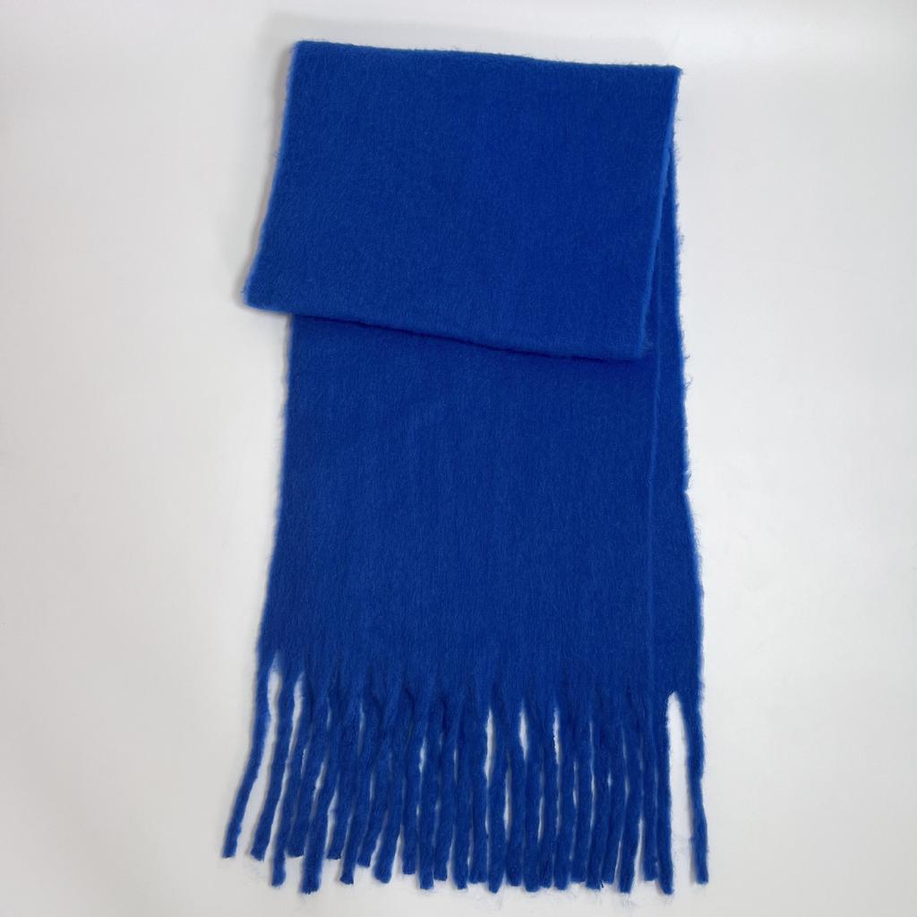 Versatile mohair solid color scarf women's winter thickening simple warmth enlarged shawl scarf