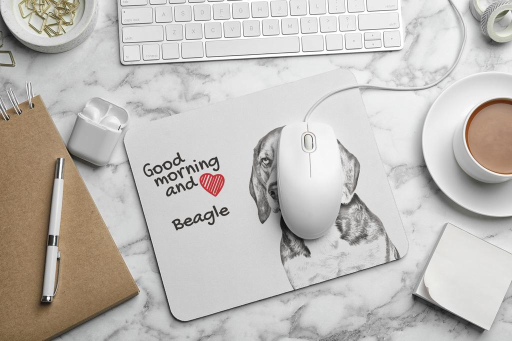 Beagle - mouse pad with print, personalized dog-themed mouse pad, unique gadget for an office worker by Art-Dog brand