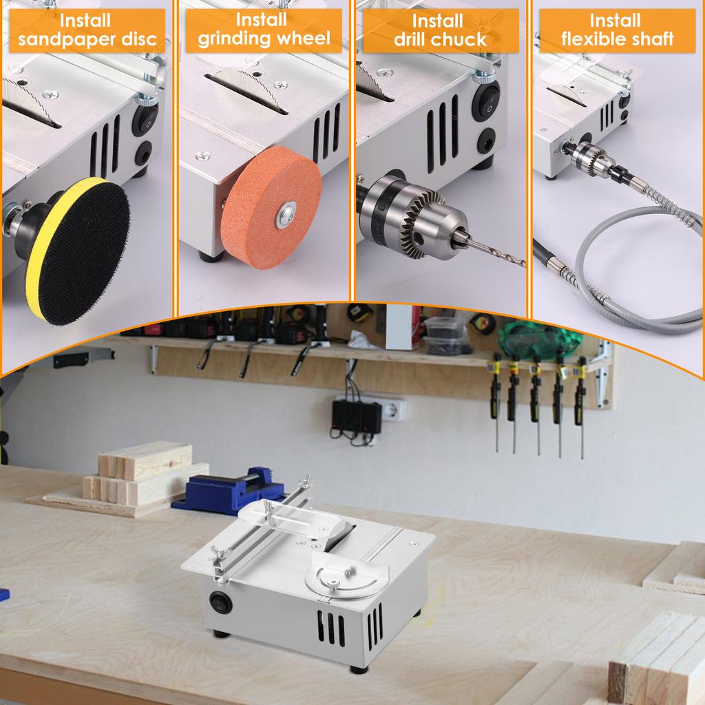 Mini Electric Table Saw 7 Speed Adjustable Small Household DIY Cutting Machine Bench Saw for Cutting Pcb Acrylic Wood