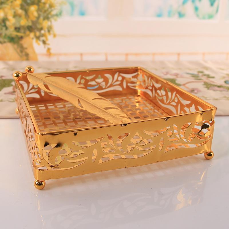 New European ins alloy carton, western restaurant, hotel paper clip, living room, household simple coffee table feather paper draw