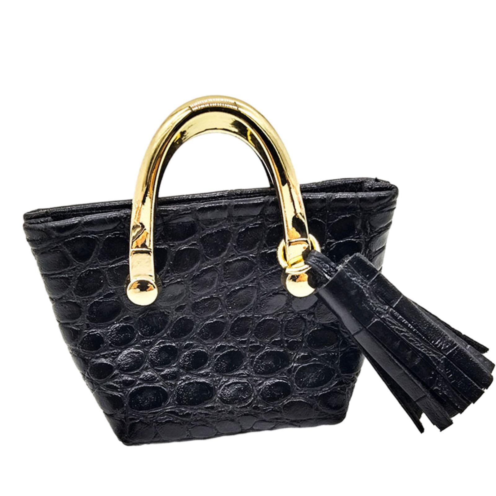 

1/6 Action Figures Handbag BJD Doll PU Leather Decoration For Mini Doll School Bag Dollhouse Toys Accessories чёрный