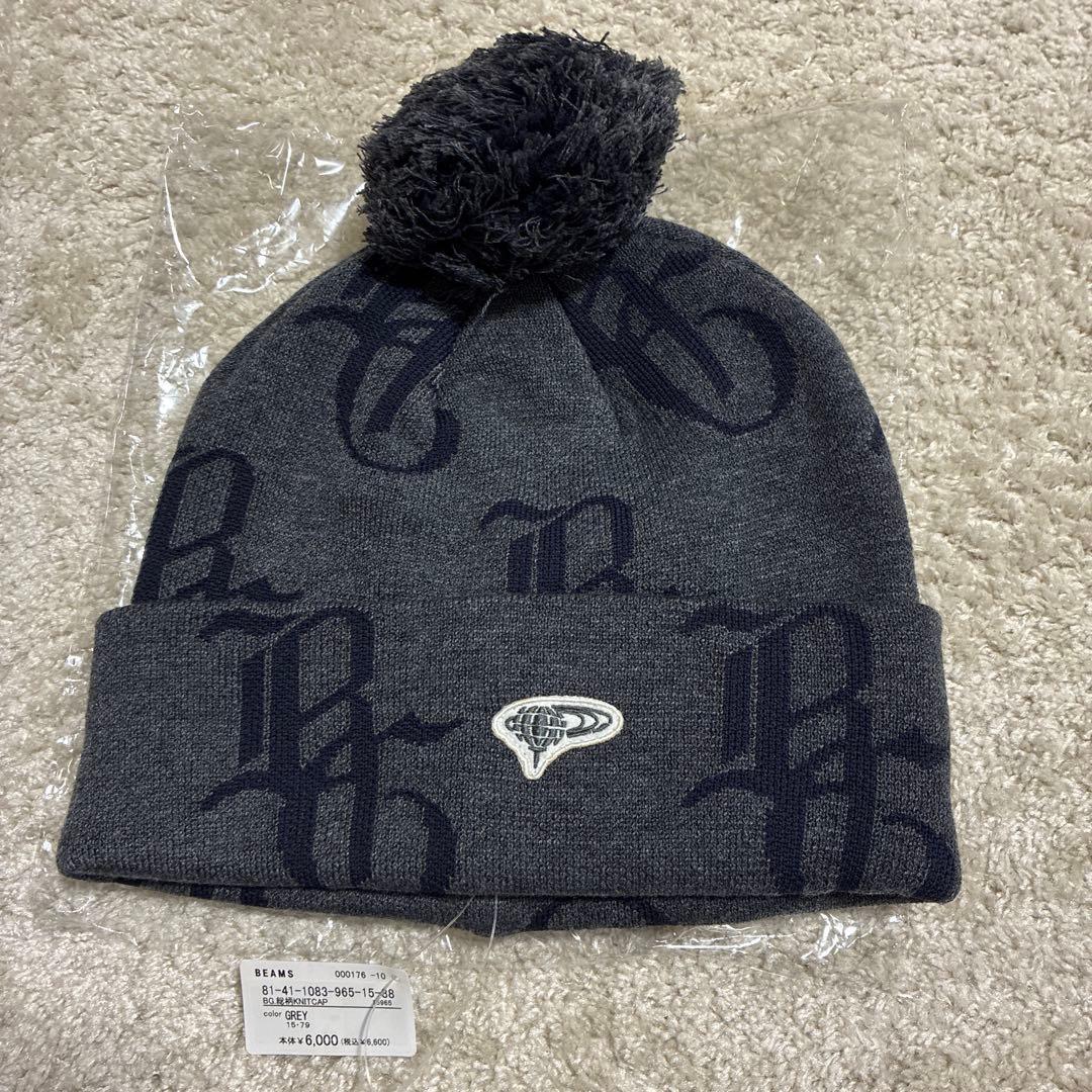 Used [New] BEAMS GOLF Knit Cap Logo Patch Hat