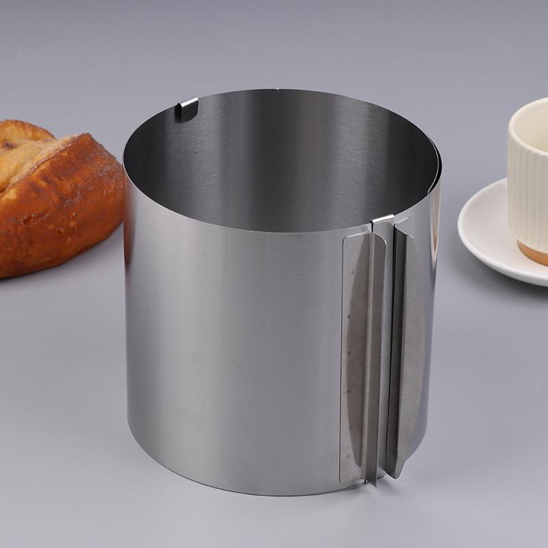 430 Stainless Steel Height 15Cm Retractable Mousse Ring Circle Mold Rustproof Adjustable With Scale Cake Rings For Baking