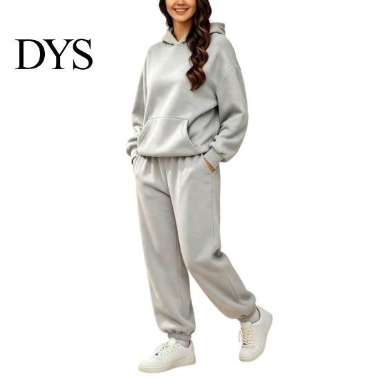 Gym Workout Clothing Women's Two Piece Tracksuit Set, Long Sleeve Hoodie & High Waisted Soft Set Joggers Sweatpants, Casual Sportswear Matching Outfit