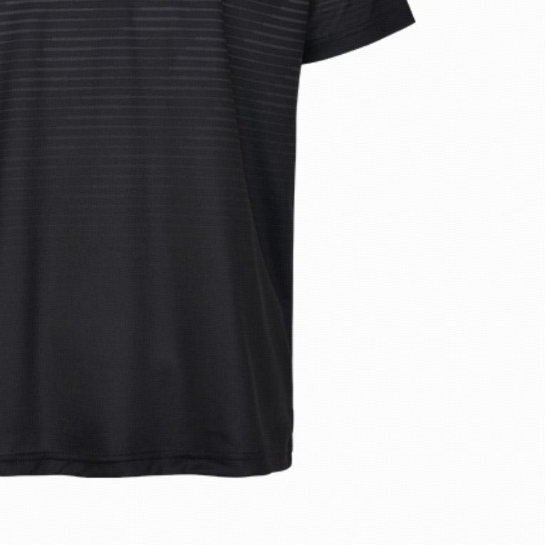 Under Armour Pohodlné pruhované tričko s výstřihem do V a krátkým rukávem, unisex topy, černé 25500519-001