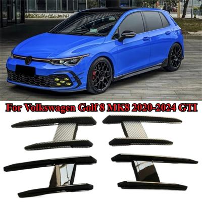 For Volkswagen Golf 8 MK8 -2024 GTI Front Bumper Lip Spoiler Splitter & Side Skirts ABT Style R-Line Body Kit Trim