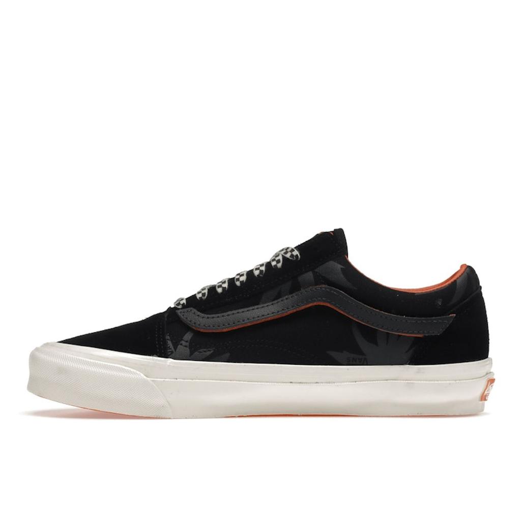 Vans Porter-Yoshida & Co. X OG Old Skool LX Floral Checkerboard - Black Unisex Sneakers Orange VN0A4P3XXG5