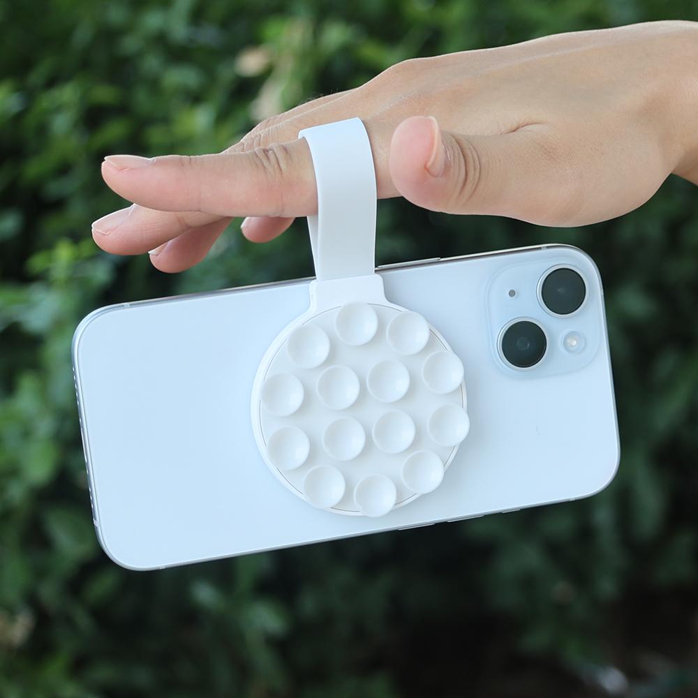 Suction Cup Magnetic Phone Mount Colorful Mirror Shower Silicone Suction Phone Case Grip Stand Holder For iPhone 15 14 Magsafe