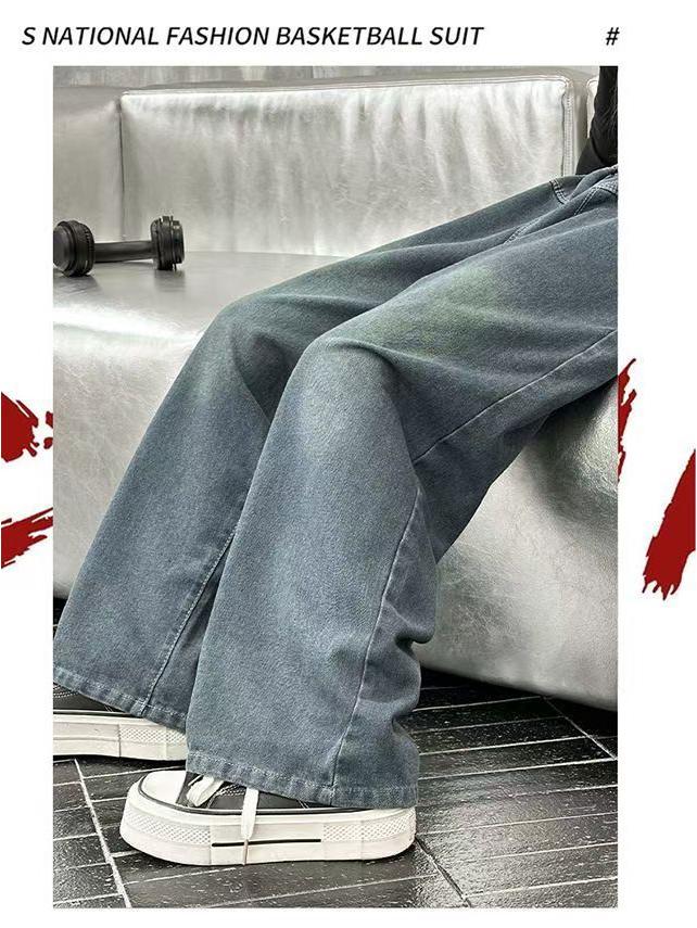 Dżinsy z szerokimi nogawkami w koreańskim stylu dla dziewczynek - Casualowa moda wiosenno-jesienna dla dzieci