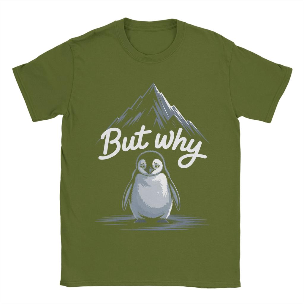 Trendy Nihilist Penguin ButWhy Mountain LonelyPenguin Cotton T Shirt For Couple Summer Vintage T Shirts Breathable Tees