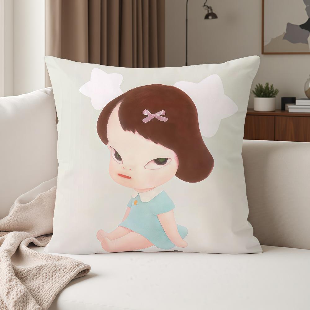 Art YYoshitomo Nara Pillow Case Suitable For Bedrooms Living Rooms Cars Home Decoration