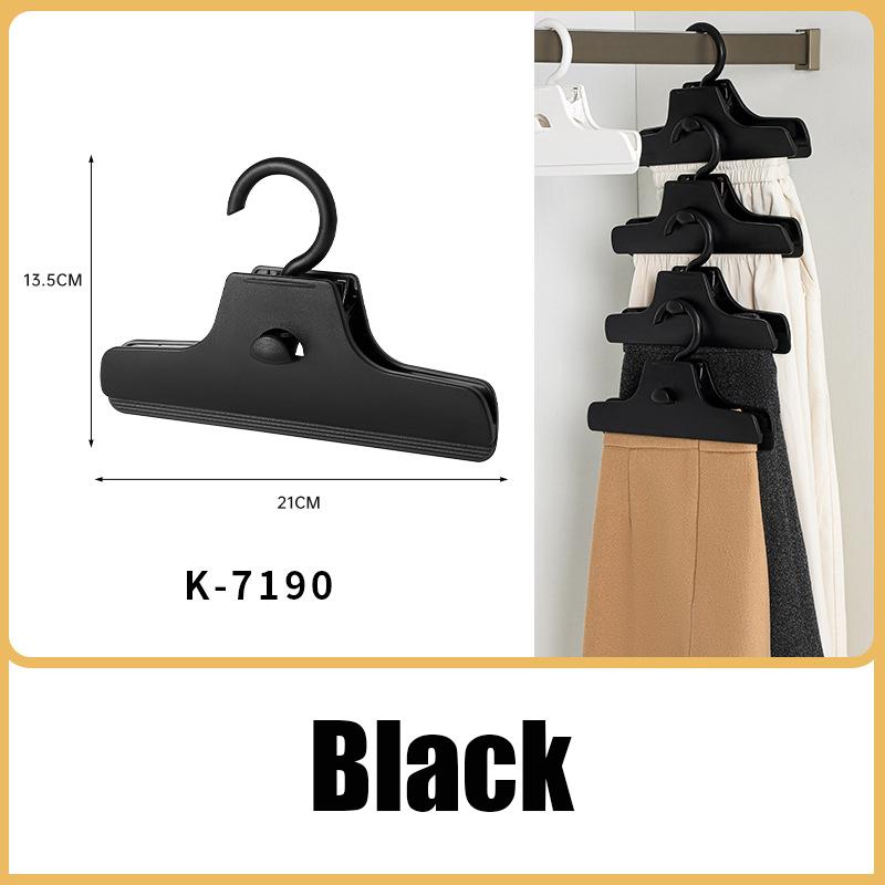 

New Stackable Pants Hangers,Large Opening Traceless Organizer Rack for Pants Scarf Towel,Specialized JK Skirt Storage Clips,1PCS 1PCS чорний
