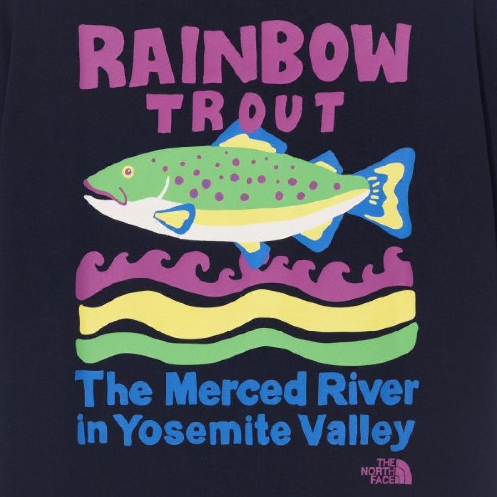 The North Face Nt7ur12l White Label River Mate Short Sleeve Round Tee Dark Navy