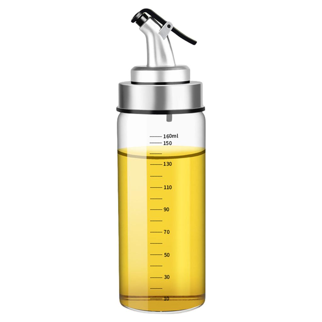 Clear Glass Spill Proof Condiment Bottle With Tight Lid Kitchen Liquid Dispenser Large Capacity Oil Vinegar Container