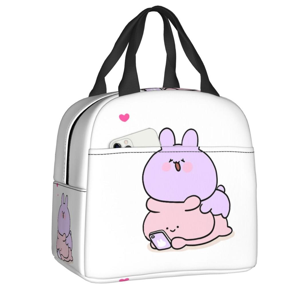 Custom Asamimichaan Anime Cartoons Asamimi Insulated Lunch Bags for Women Resuable Thermal Cooler Bento Box Work School Travel