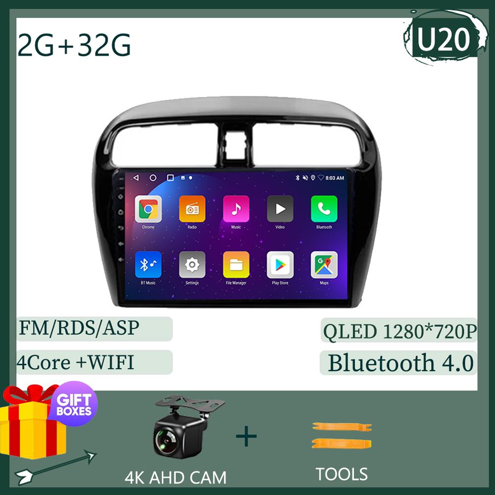 Carplay Android 14 For Mitsubishi Mirage 6 Attrage 2012 2013 2014 2015 2016 2018  DSP Car Radio 5G WIFI Navigation No 2 Din Dvd