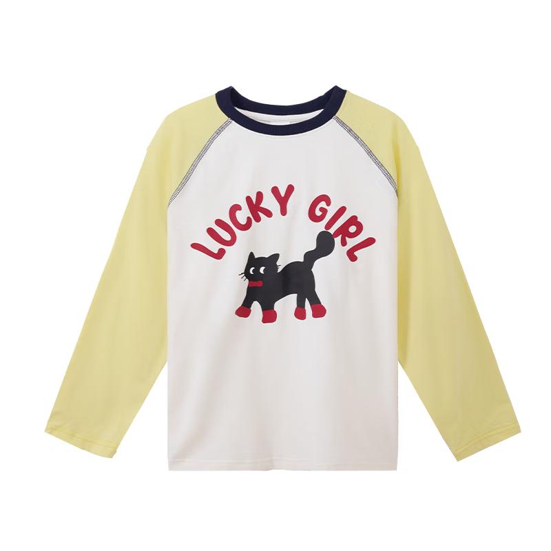 Zuo Xi Girls  2025 Autumn Long Sleeve Cotton T-Shirt 160