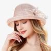 Summer Retro Style Basin Hat Women's Sunscreen Sunshade Hat Curled Topper Hat