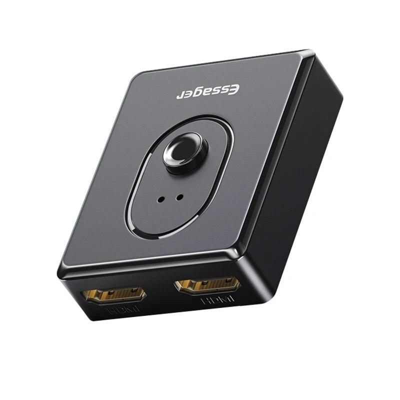

Essager HDMI-совместимый разветвитель 4K 2,0 HDMI-совместимый коммутатор 1X2/2X1 адаптер 2 в 1 выходной преобразователь для PS4 HD TV Box чёрный