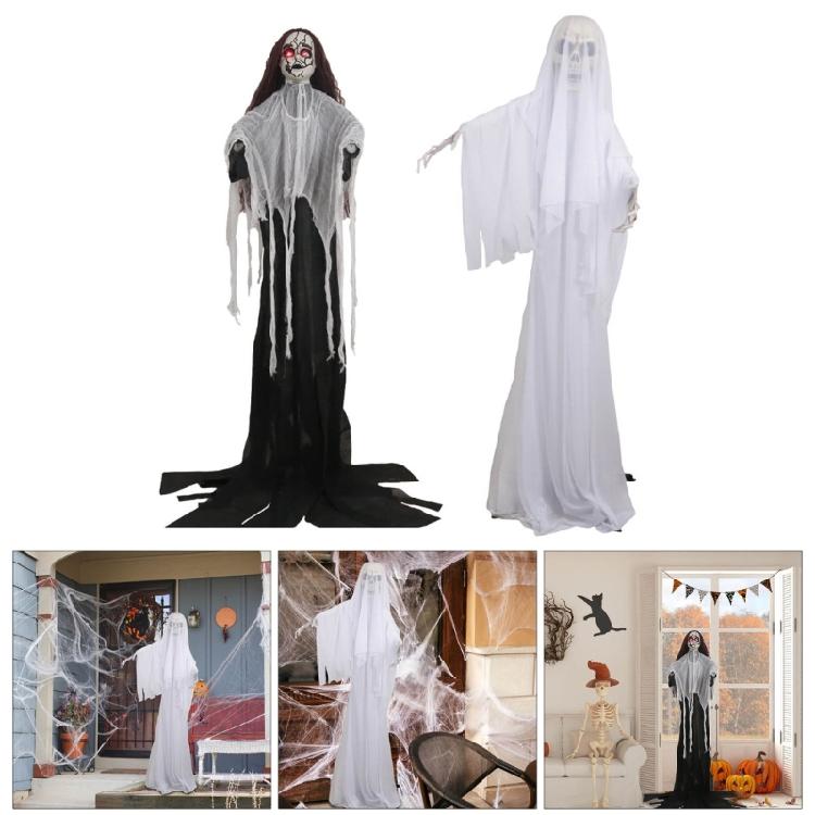 Furchteinflößende Sensenmänner Unheimlich Realistische Halloween Schädel Requisiten mit Sprachaktivierten Geräuschen Partydekorationen