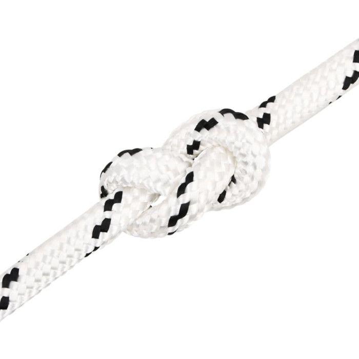 152783 vidaXL Corde de bateau tressé Blanc 16 mmx25 m Polyester