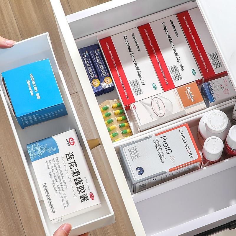 Pull-out Cabinet Organizer Kitchen Sliding Cabinet Basket Organizer  Retractable Drawer Dividers Plastic Cosmetic Storage Box