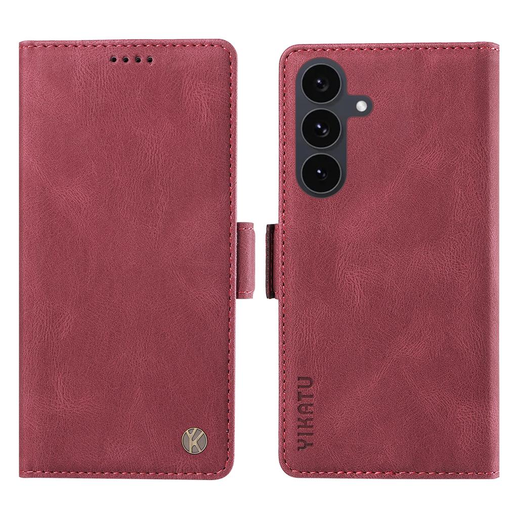 For Samsung Galaxy S25 FE Leather Case YIKATU YK-005 Skin-touch Feeling Wallet Phone Cover