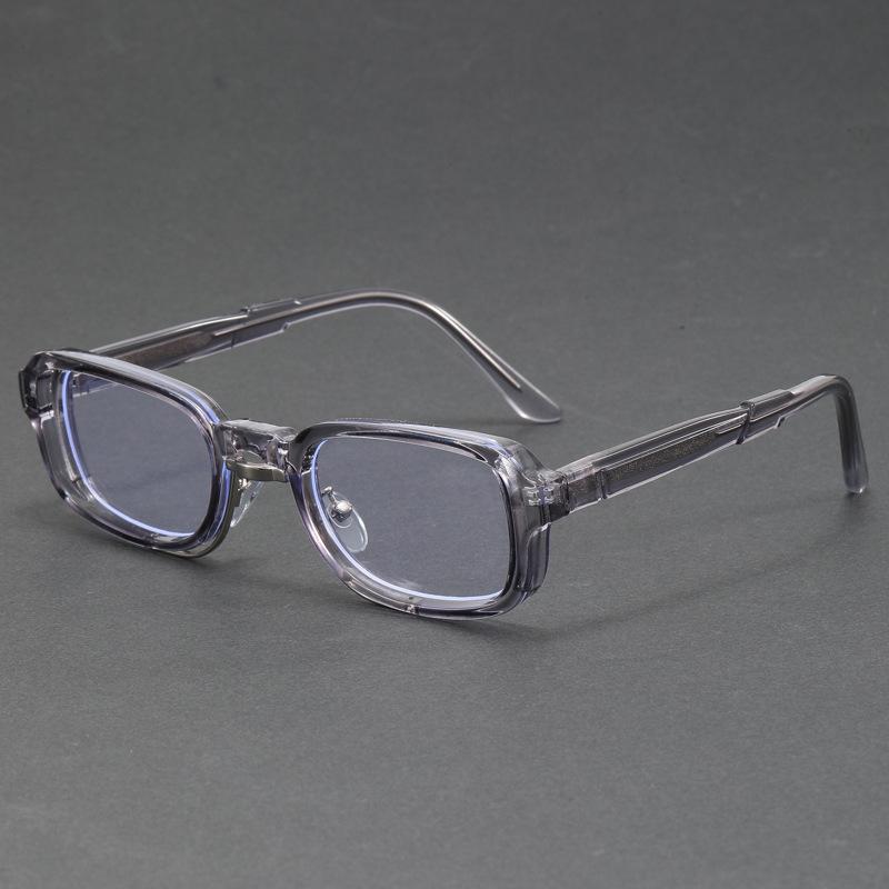 New German Square Narrow Frame Anti Blue Light Glasses Big Face Men Women Wear Without Makeup Spring Legs