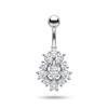 Crystal Dangling Heart Zircon Stainless Steel Navel Belly Button Piercing Jewelry For Women