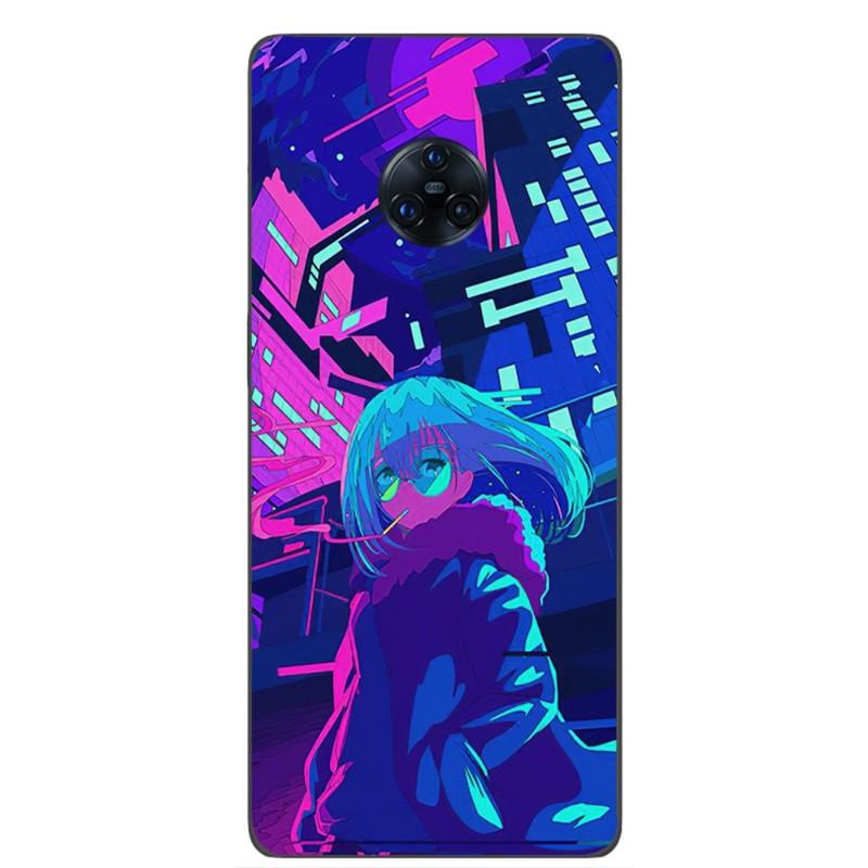 

Чехол для телефона Vaporwave Glitch Neon Anime Girl для VIVO Y95 Y93 Y31 Y20 V19 V17 V15 Pro X60 NEX, мягкий черный чехол для телефона VIVO NEX 3