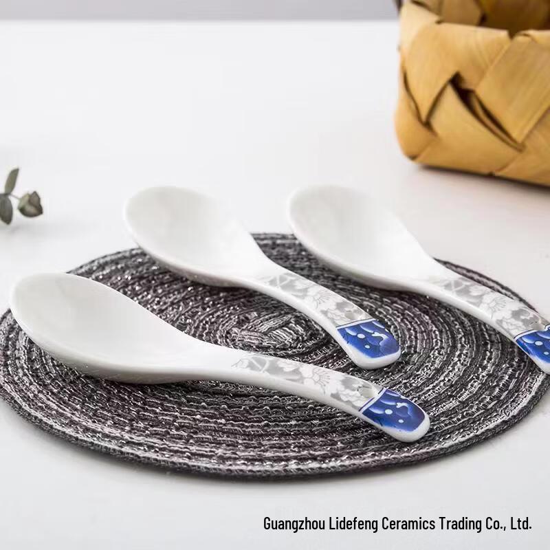 OIMG Nordic Ceramic Soup and Rice Spoon Set