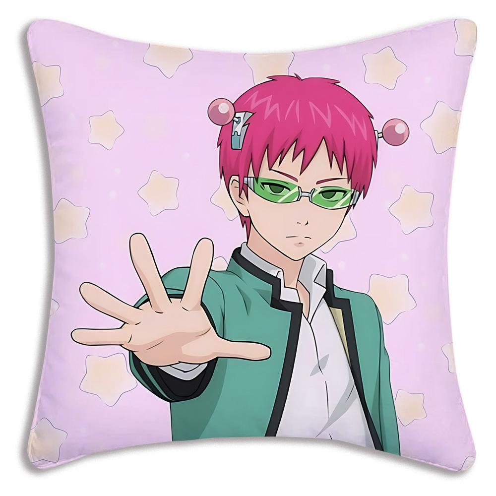 The D-Disastrous Life of Saiki K Pillow Covers Cartoon Sofa Decorative Home Double-sided Printing Short Plush Cute Cushion Cover