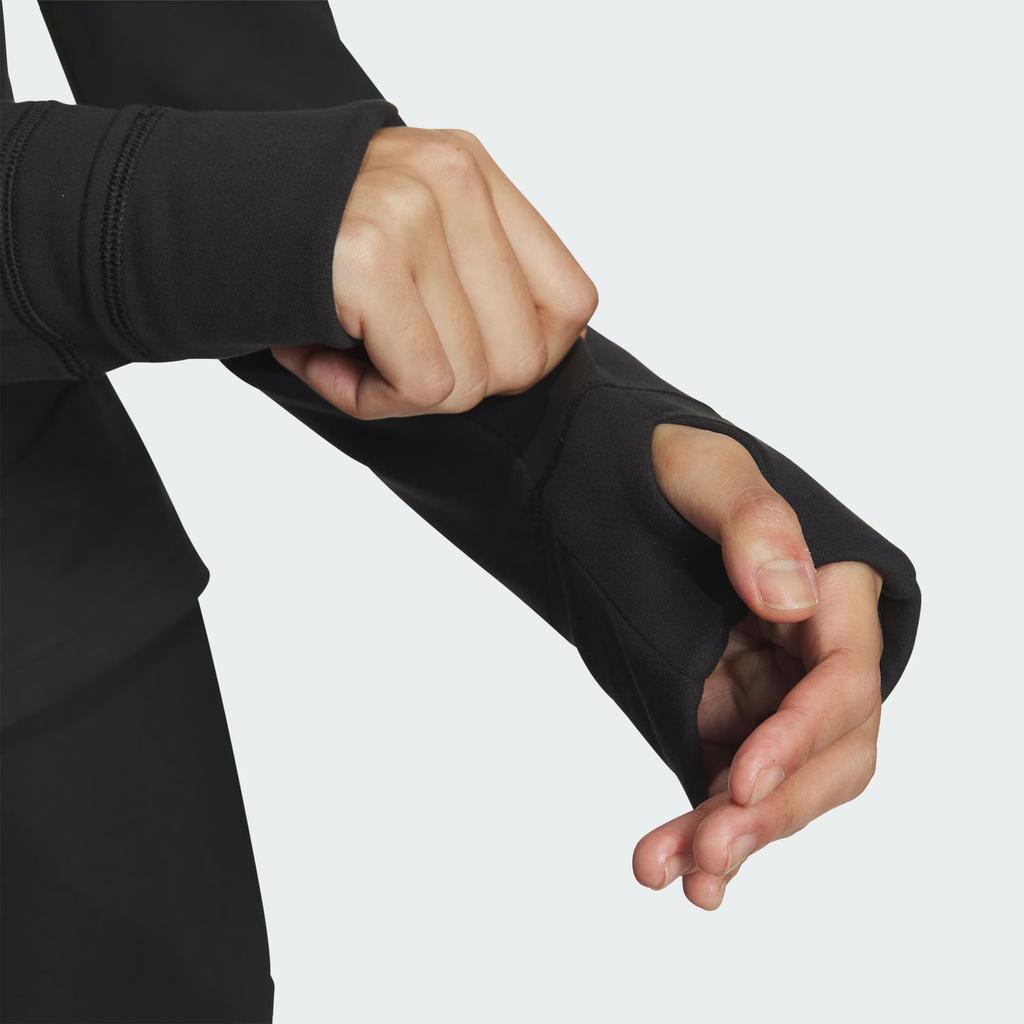 adidas Solid Color Sports Casual Long Sleeve T-Shirt Women Tops Black IY0699