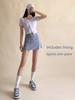 Lulu Vuru Breathable Tummy Control Tennis Skirt Anti-Exposure Sports Shorts Women's Running Skirt Pants Badminton Half Skirt