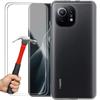Case for Xiaomi Mi 11 Transparent Silicone + 2 Tempered Glass Screen Protectors