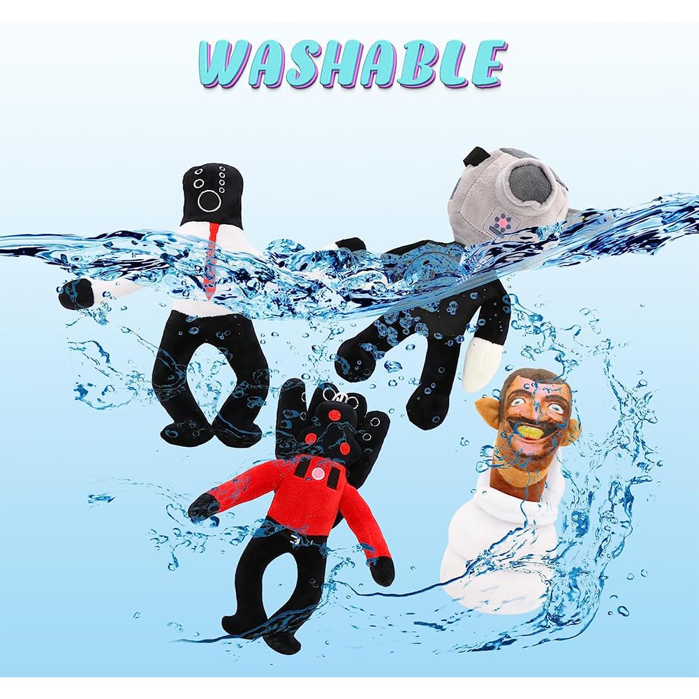 Skipbiddy Toilet Plush Toy Style Toilet Plush Toy Toilet Speaker Man Boss Plush Toy Toilet Game Cartoon Plush Toy for Boys and Girls Fans Plush Toy