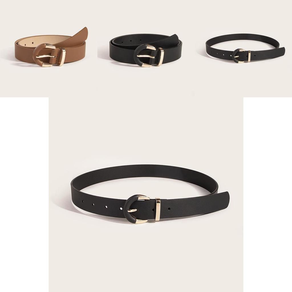 Minimalist Womens Semicircular Belt With Pin Buckle For Casual Wear