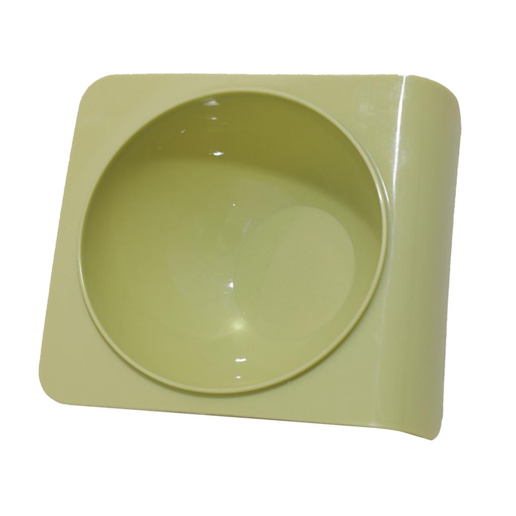 Cat Bowl Tilted Simple Style Refreshing Color Smoothly Odorless Plastic Pet Food Bowl Grass Green