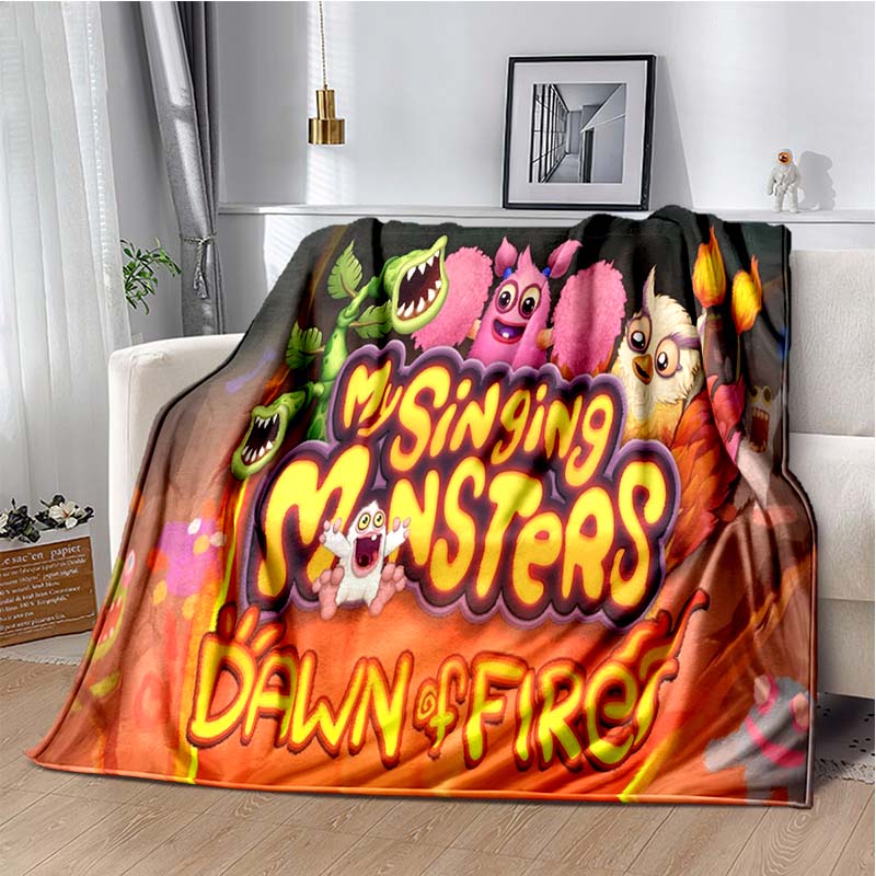 Benim şarkı söyleyen canavarlar video oyunu karikatür yumuşak peluş battaniye, pazen battaniye oturma odası yatak odası yatak kanepe piknik için battaniye atmak