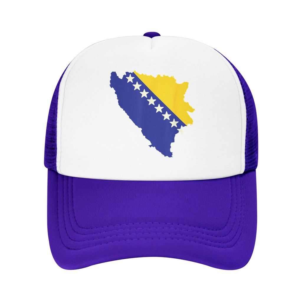 Bosnia and Herzegovina Flag Map Mesh Baseball Cap Adult Casual Trucker Hat Hat Adjustable Summer Trucker Cap