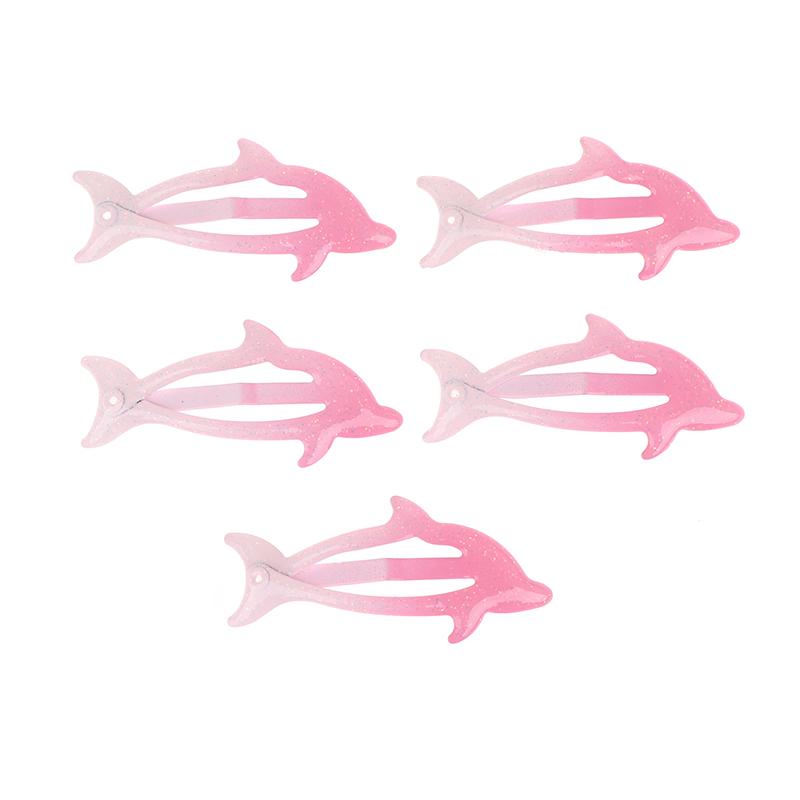 5Pcs Colorful Glitter Dolphin Bb Hair Side Clips Barrettes For Girls Women Child Holiday Party Gift Hair Accessories Headwear