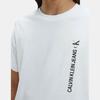 Calvin Klein Letter Print Pattern Crew Neck Short Sleeve T-Shirt Men Tops White J30J318303-YAF