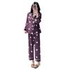 Spring and Autumn new lapel pajamas women's long-sleeved polka dot loungewear two-piece set loose large-size student home suit